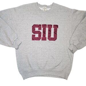 VTG‎ SIU Southern Illinois University Sweatshirt Crewneck Thin Sz M Gray